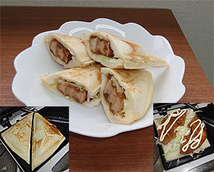 車麩バーガー ホットサンド版
